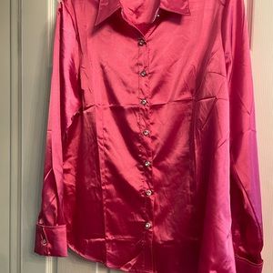 Pink Satin Blouse. Never worn